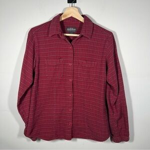 WOOLRICH Women’s Casual Plaid Button Down Shirt Size Medium Boyfriend Style